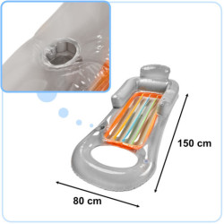 BESTWAY 43028 Nafukovací židle s matrací šedá