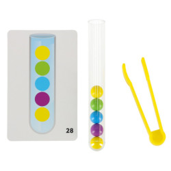 Vzdělávací puzzle barevné montessori kuličky