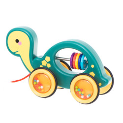 Dřevěné chrastítko na provázku mobilní želva