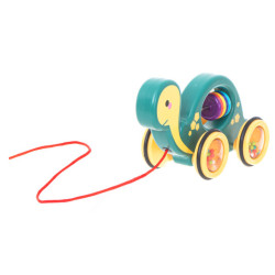 Dřevěné chrastítko na provázku mobilní želva