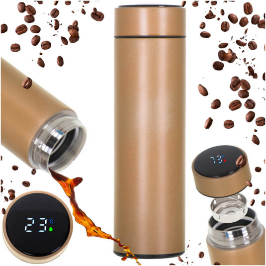 Termoska hrnek smart LED 500ml, zlatá