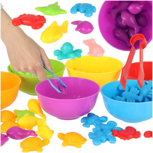 Mořští živočichové vzdělávací učení počítat montessori 36el.