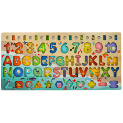 Dřevěné počítací kolo rybářské abecedy čísel