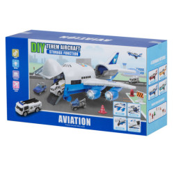 Letadlo Transporter + 6 vozů policie boční/přední