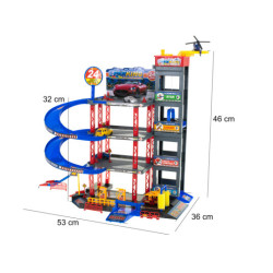 Parkovací garáž dvoupatrová čerpací stanice myčka aut