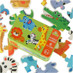 Puzzle v plechovce safari zvířata 25 puzzle