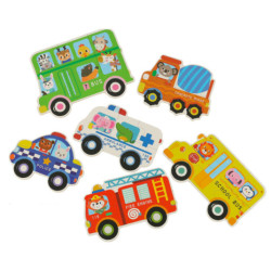 Konzervy na puzzle vozidla 30 skládaček