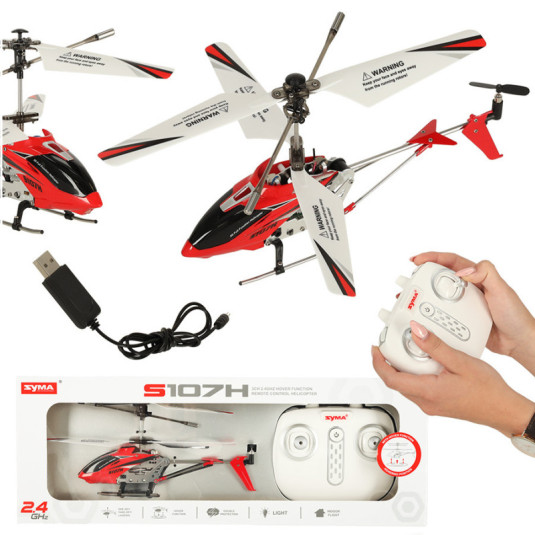 SYMA S107H RC vrtulník 2,4GHz RTF, červený