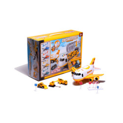 Transportní letadlo + 3 stavební vozidla