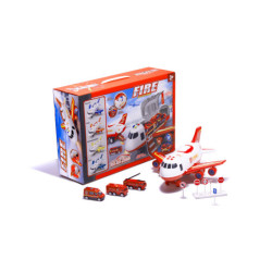 Dopravní letadlo + 3 hasičské vozy