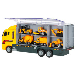 Transporter truck TIR launcher + kovové vozy stavební stroje