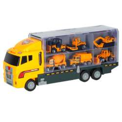 Transporter truck TIR launcher + kovové vozy stavební stroje