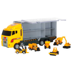 Transporter truck TIR launcher + kovové vozy stavební stroje