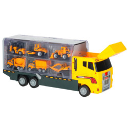 Transporter truck TIR launcher + kovové vozy stavební stroje