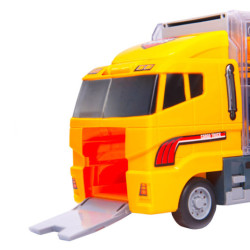 Transporter truck TIR launcher + kovové vozy stavební stroje