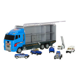 Transporter truck TIR launcher + kovová auta policie