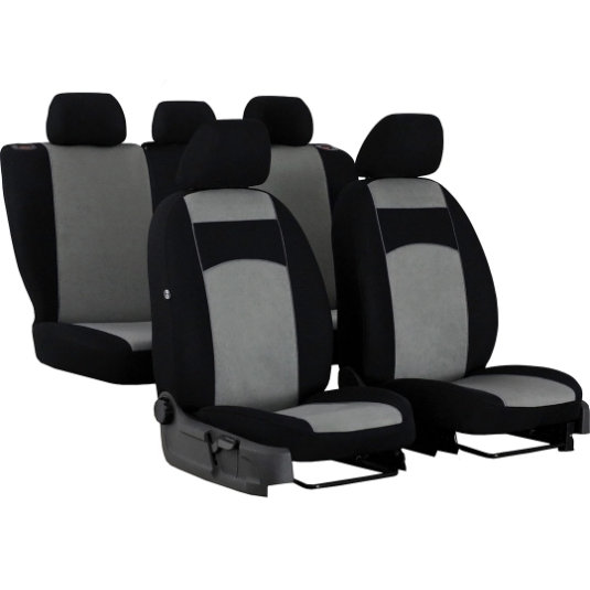 Autopotahy Tuning 100% sedo-černé (velour-textil)