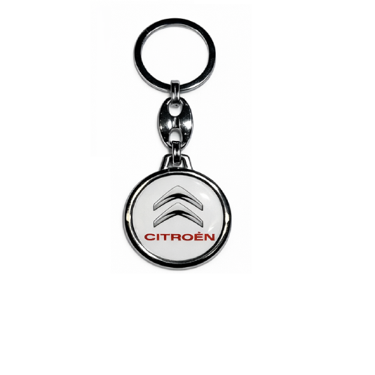 Klíčenka pryskyřičná Citroën bíla kulatá