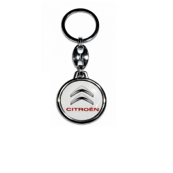 Klíčenka pryskyřičná Citroën bíla kulatá