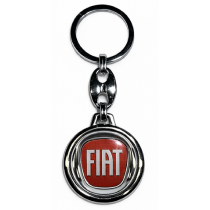 Klíčenka pryskyřičná Fiat červená kulatá