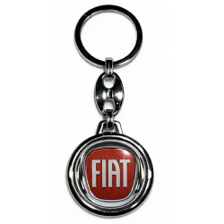 Klíčenka pryskyřičná Fiat červená kulatá