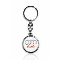 Klíčenka pryskyřičná Audi kulatá bílá