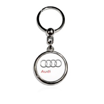 Klíčenka pryskyřičná Audi (bílá) nápis na boku