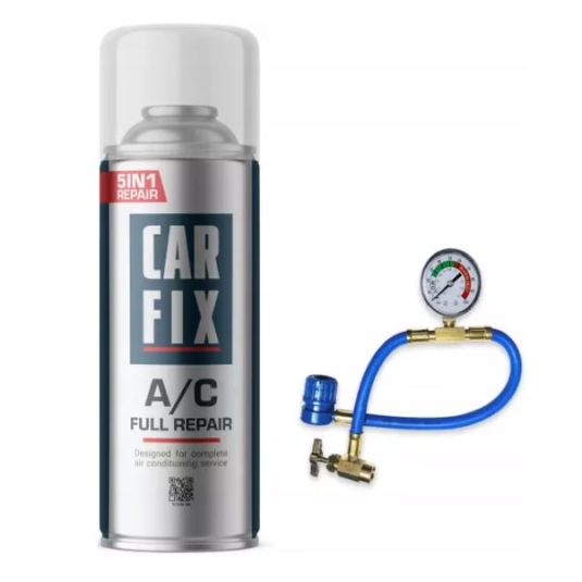 Opravný plyn pre R134a 235g 5v1 + manometer s hadicou CARFIX CFIZ5AN