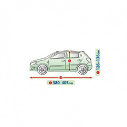 Autoplachta Mobile Garage M2 pro hatchback 380–405 × 126–136 cm (rozbalená)