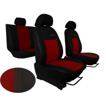 Potahy pro FIAT 500 (2007–2022) Exclusive Leather (kůže) bordó (vyprodáno)
