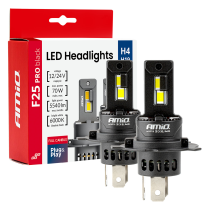 LED žárovky pro hlavní světla, řada F25 PRO BLACK FULL CANBUS, H4, H19, 70 W, 12 V, 24 V