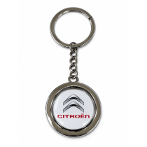Klíčenka pryskyřičná Citroën bíla kulatá
