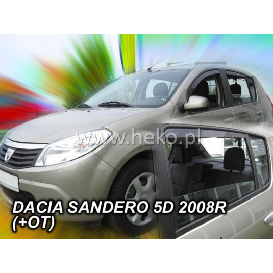 Deflektory DACIA Sandero 5D (+zadní) (2008-2012)