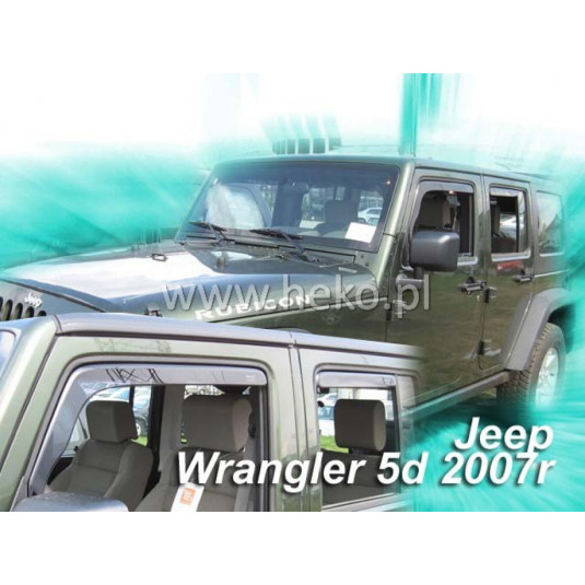 Deflektory JEEP Wrangler 5D (+zadní) (od 2007)