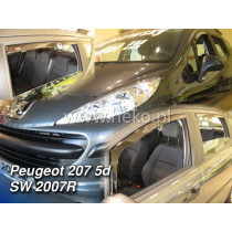 Deflektory PEUGEOT 207 5D (+zadní) HB (2006-2012)