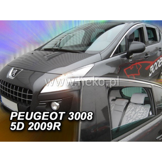 Deflektory PEUGEOT 3008 5D (+zadní) (2009-2016)