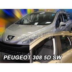 Deflektory PEUGEOT 308 5D (+zadní) HB (2007-2013)