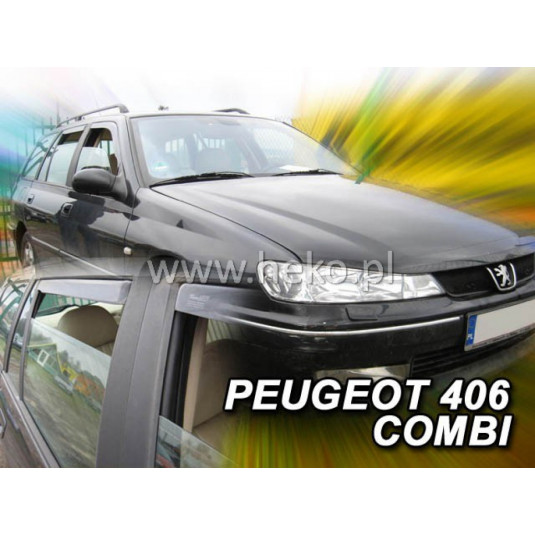 Deflektory PEUGEOT 406 4D (+zadní) Combi (1996-2004)