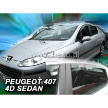 Deflektory PEUGEOT 407 4D (+zadní) Sedan (2004-2010)