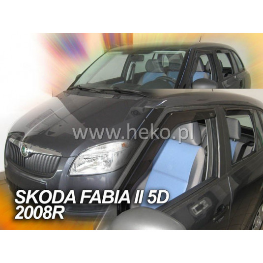 Deflektory ŠKODA Fabia II 5D (+zadní) Combi (2007-2014)