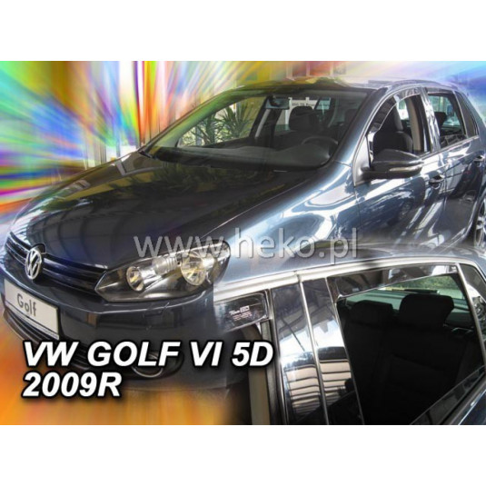 Deflektory VOLKSWAGEN Golf VI 5D (+zadní) HB (2008-2012)