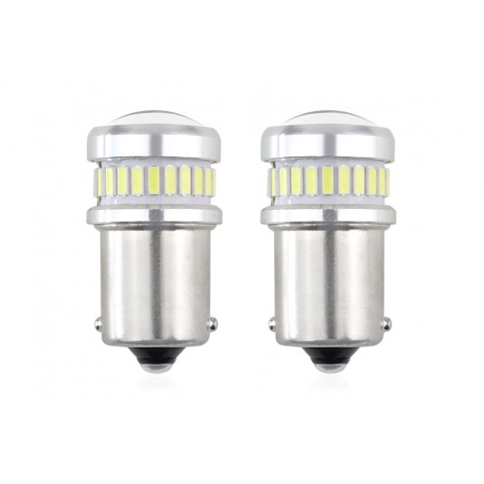 Žárovky LED CANBUS 3014 24SMD + 3030 6SMD 1156 (R5W, R10W) P21 White 12V/24V (2ks)