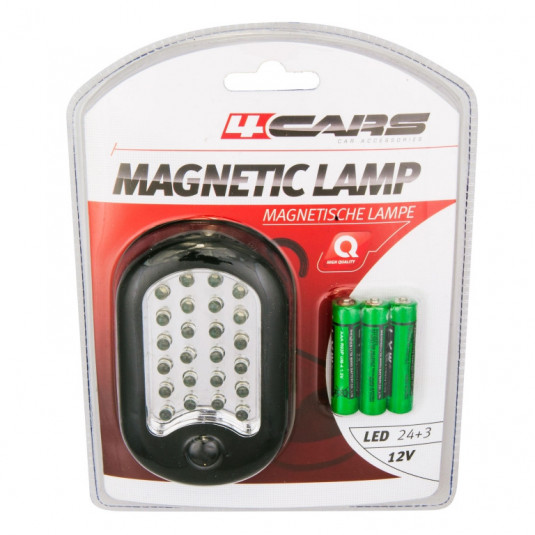 Pracovní lampa s magnetem, 24+3 LED MÝDLO