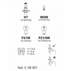 Autožárovky servisní sada univerzální H7