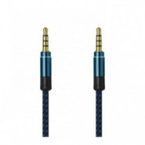 AUX kabel 2 x 3,5mm jack, modrý, 1,5m