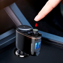 Vysílač FM BASEUS 2x USB bluetooth černý