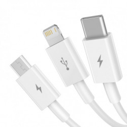 Kabel USB 3v1 BASEUS Superior Series 3,5A, 120 cm bílý