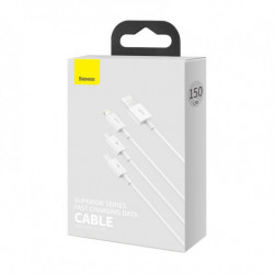 Kabel USB 3v1 BASEUS Superior Series 3,5A, 120 cm bílý