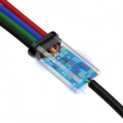 USB kabel BASEUS Fast 4v1 Lightning/Micro 3,5A 1,2m černý
