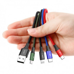 USB kabel BASEUS Fast 4v1 Lightning/Micro 3,5A 1,2m černý